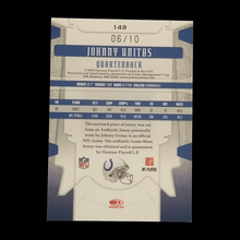 Load image into Gallery viewer, 2008 Leaf Limited Johnny Unitas Game Worn Jersey Patch Serial # /10
