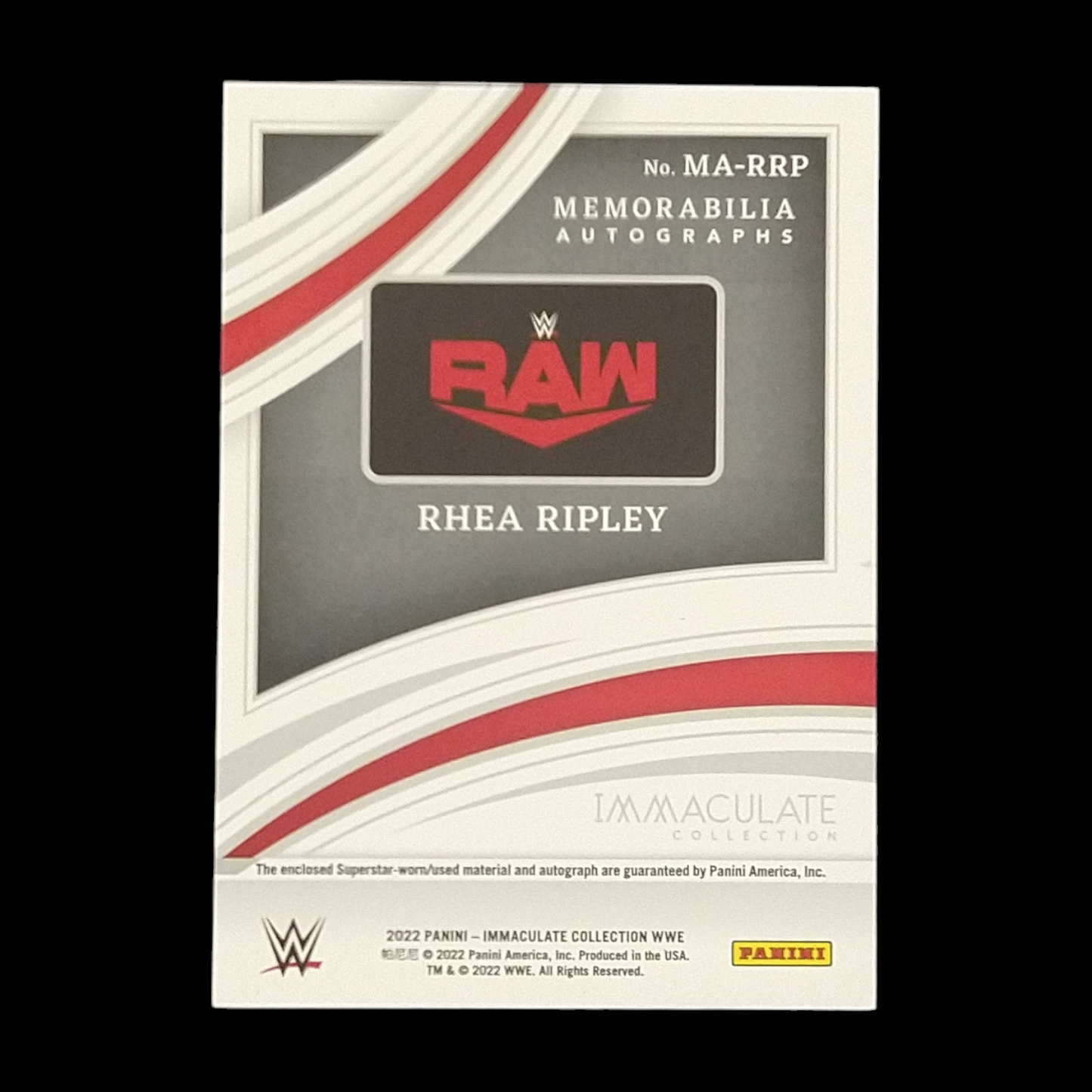 2022 Panini Immaculate Rhea Ripley Memorabilia Autograph Serial # /99