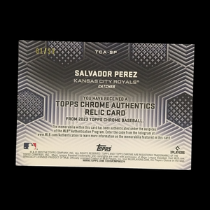2023 Topps Chrome Authentics Salvador Perez Green Jersey Relic Serial # /99