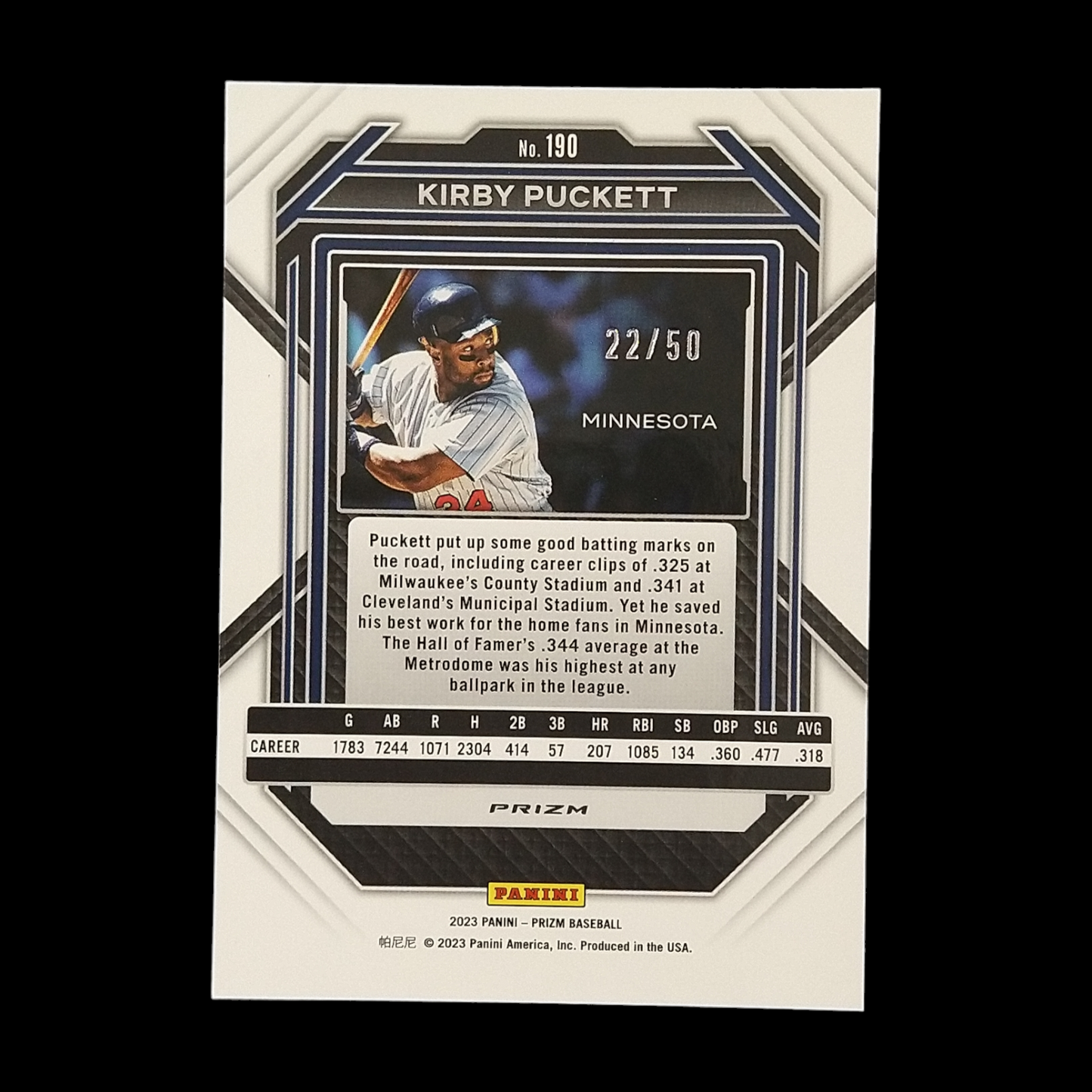 2023 Panini Prizm Kirby Puckett Orange Wave /50