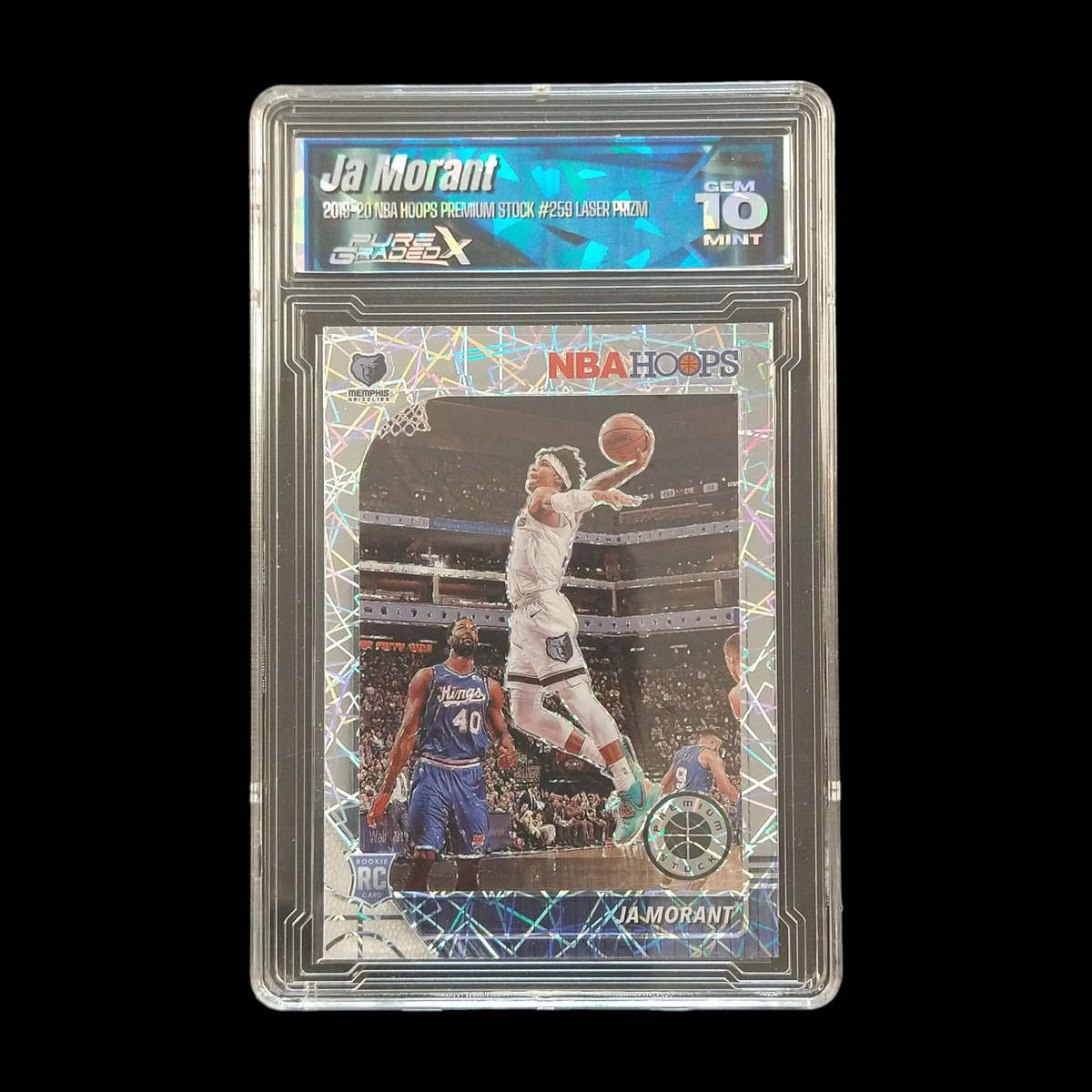 2019-20 Panini NBA Hoops Premium Ja Morant Laser Prizm Pure Graded