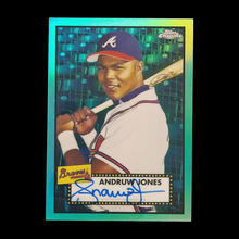 Load image into Gallery viewer, 2021 Topps Chrome Anniversary Andruw Jones Teal Refractor Autograph /150