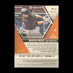 2021 Panini Mosaic Buster Posey Red Yellow Fire Prizm /64