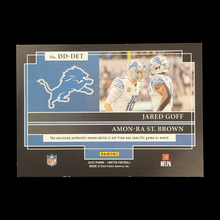 Load image into Gallery viewer, 2023 Panini Limited Jared Goff &amp; Amon Ra St Brown Dual Jersey Relic /75