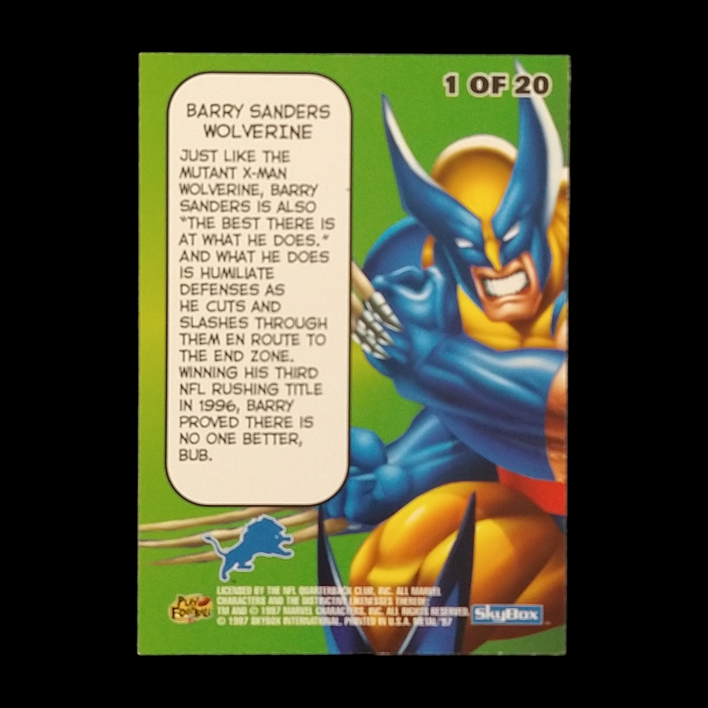 1997 Skybox Metal Barry Sanders Wolverine
