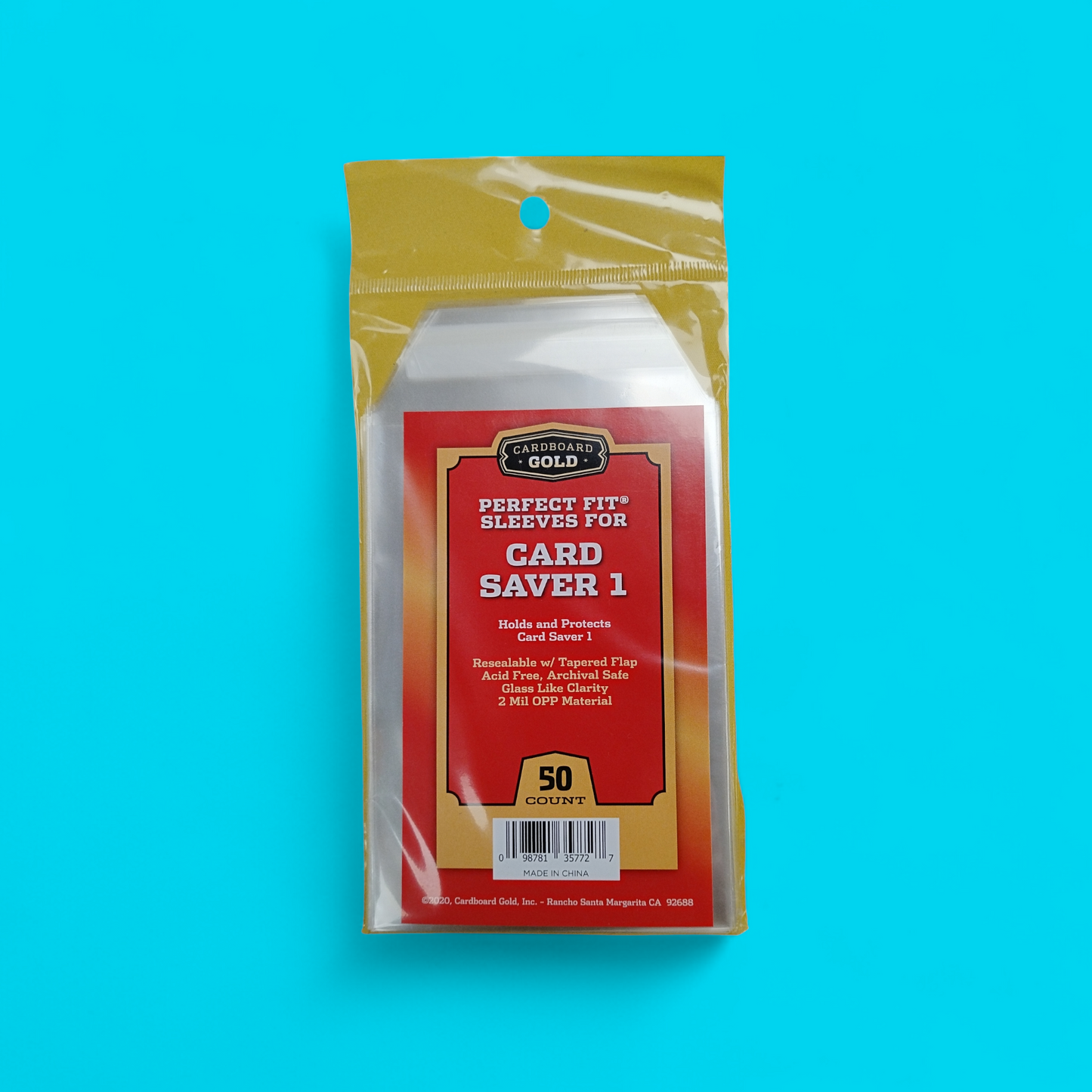 Cardboard gold perfect fit sleeves for card saver 1 pack of 50