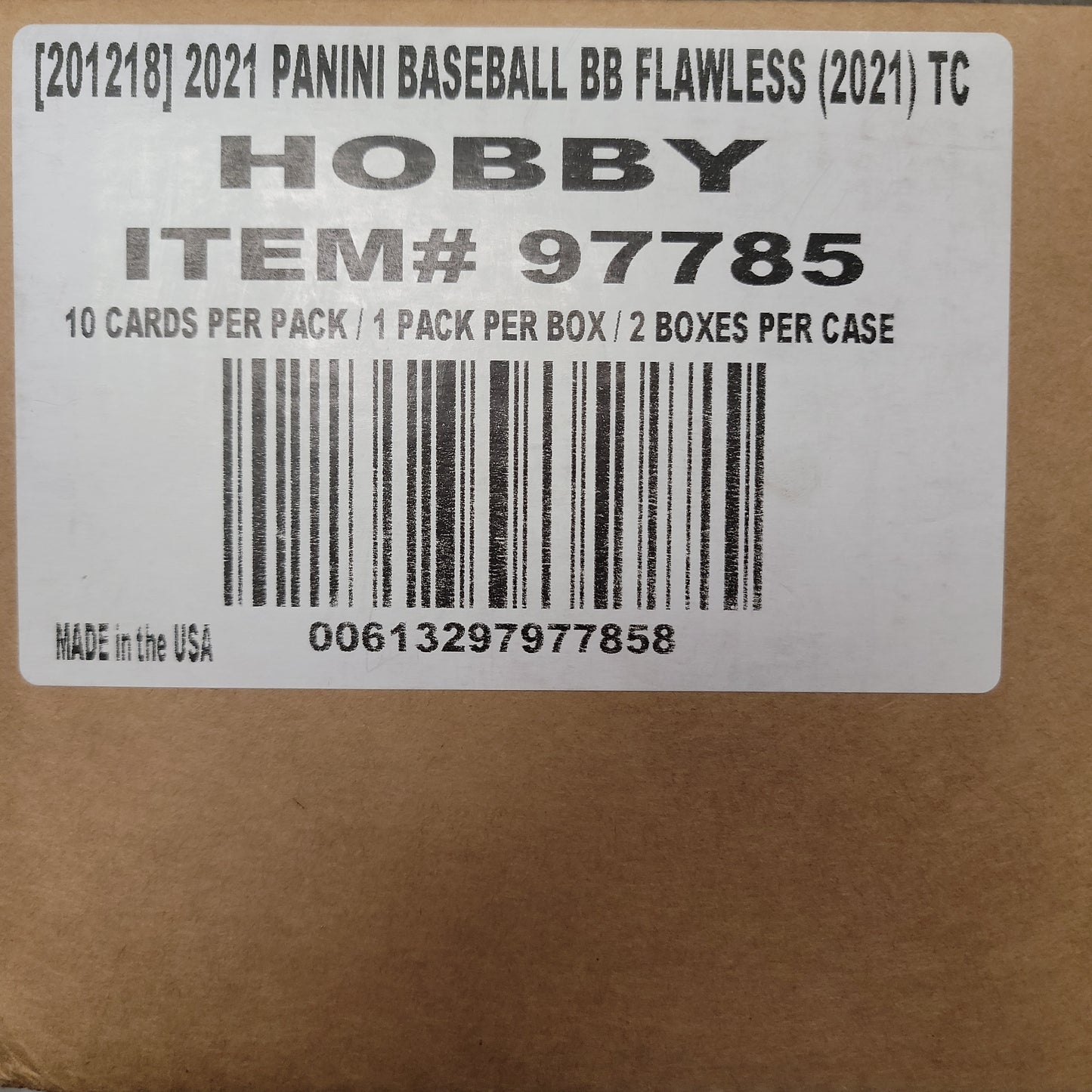 2021 Panini Flawless Baseball Sealed 2 Box Hobby Case