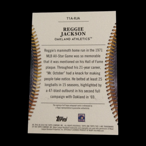 2018 Topps Tier One Reggie Jackson Silver Ink Autograph Serial # /10