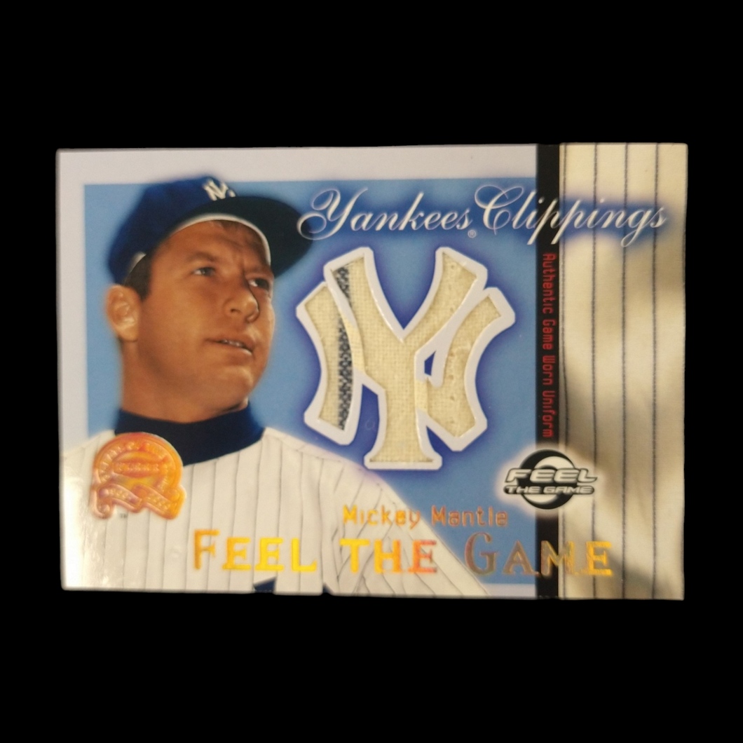 2000 Fleer Mickey Mantle Feel The Game Used Jersey Relic with Pin Stripe