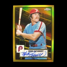 Load image into Gallery viewer, 2021 Topps Chrome Mike Schmidt Gold Refractor Autograph Serial # /50