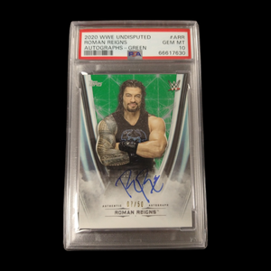 2020 WWE Roman Reigns Undisputed Green On Card Autograph Serial # /50 PSA 10