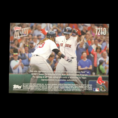 2017 Topps Now Rafael Devers Rookie Game Used Relic Autograph Serial # 7/10