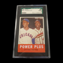 Load image into Gallery viewer, 1963 Topps Hank Aaron &amp; Ernie Banks Power Plus #242 SGC 8