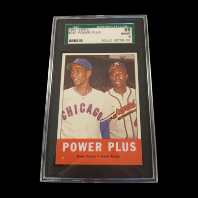 1963 Topps Hank Aaron & Ernie Banks Power Plus #242 SGC 8