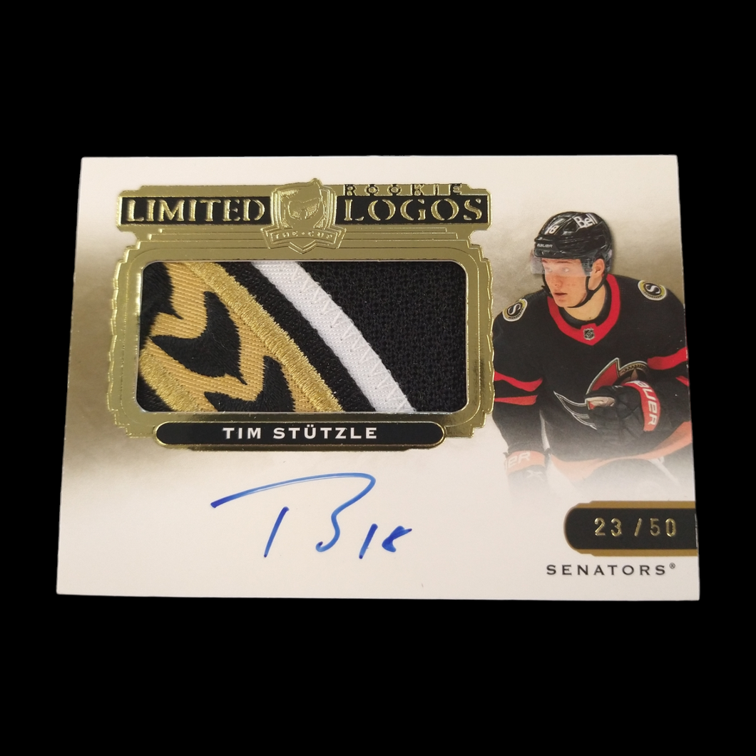 2020-21 Upper Deck The Cup Tim Stutzle Rookie Logo Patch Autograph Serial # 23/50