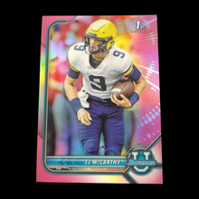 Load image into Gallery viewer, 2022 Bowman Chrome JJ McCarthy Pink Refractor Michigan