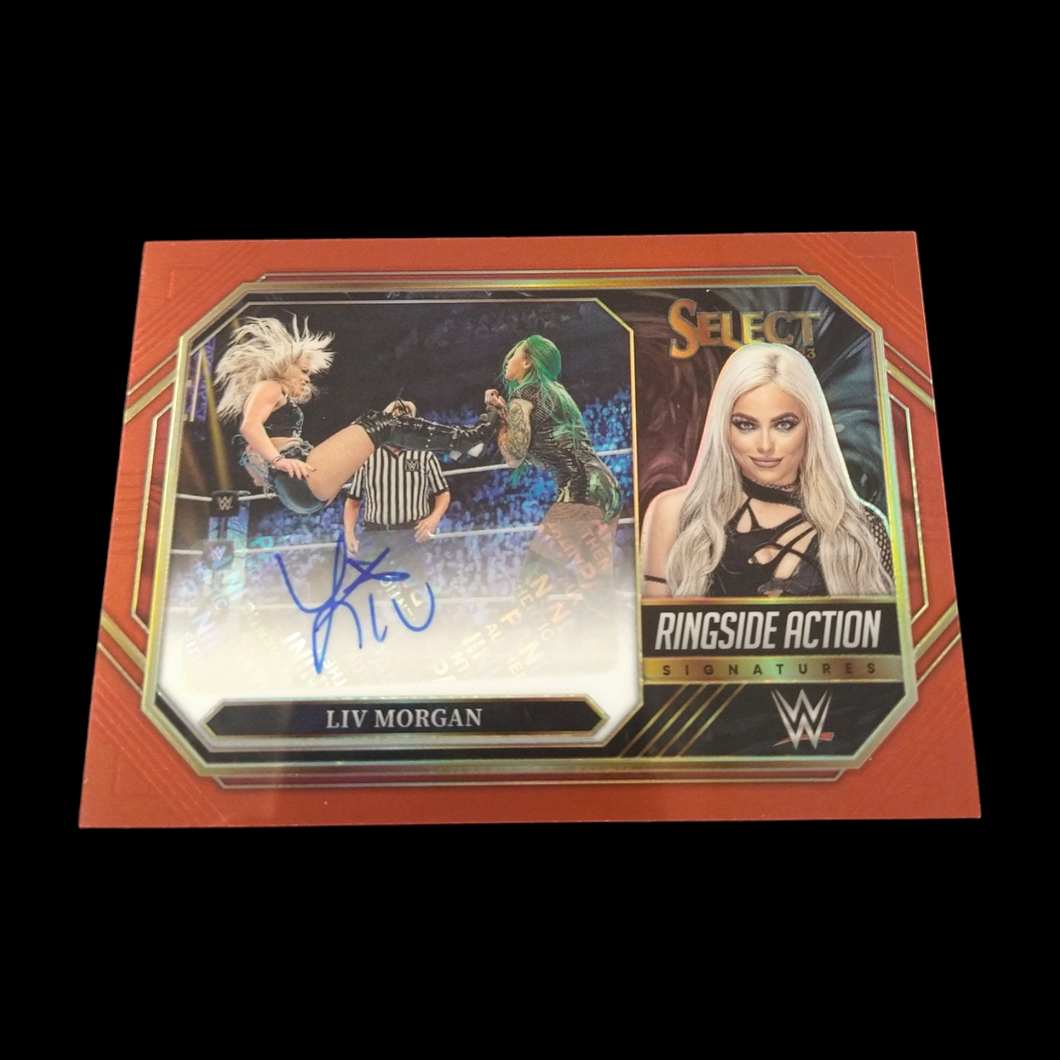 2023 Panini Select Liv Morgan Red Ringside Action Autograph Serial # 04/60
