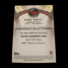 Load image into Gallery viewer, 2020 Topps Ruby Riott Raw Orange Autograph Serial # 06/50