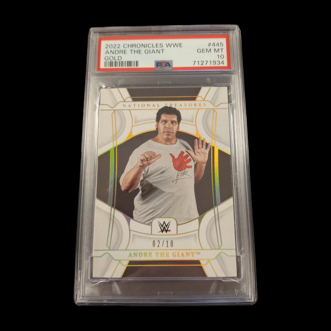 2022 Panini Chronicles Andrew The Giant National Treasures Gold PSA 10 Serial # 2/10