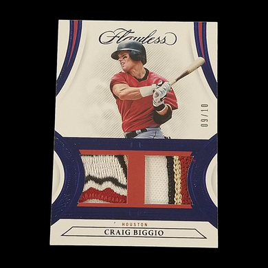 2022 Panini Flawless Craig Biggio Dual Jersey Patch serial # 9/10