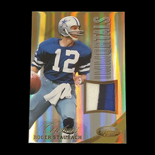 Load image into Gallery viewer, 2012 Panini Certified Roger Staubach Mirror Gold Game Used Jersey Patch Serial # 10/19