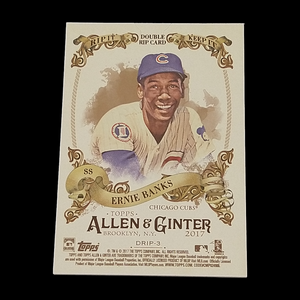 2017 Topps Allen & Genter Ernie Banks & Kris Bryant RIP CARD Serial # 7/10