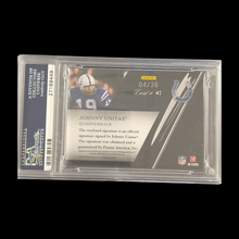 Load image into Gallery viewer, 2010 Panini Plates &amp; Patches Johnny Unitas Cut Signature PSA 8 Auto 9