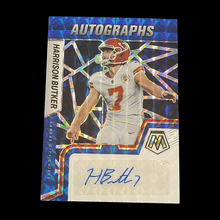 Load image into Gallery viewer, 2022 Panini Mosaic Harrison Butler Blue Prizm Autograph Serial # 28/99
