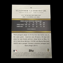 Load image into Gallery viewer, 2019 Topps Gold Label Vladimir Guerrero Jr Blue Rookie Serial # 7/99