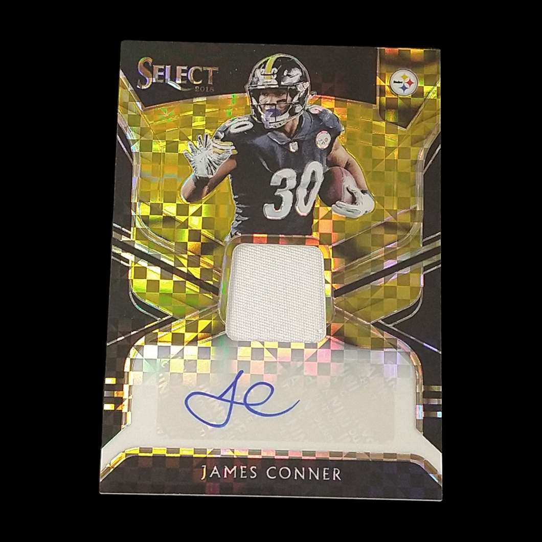 2018 Panini Select James Conner Gold Prizm Patch Autograph Serial # 3/10