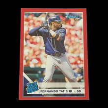 Load image into Gallery viewer, 2019 Panini Donruss Fernando Tatis Jr Red Rated Rookie Serial # 71/99