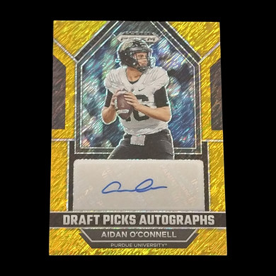 2023 Panini Prizm Aiden O'Connell Gold Shimmer Rookie Autograph Serial # 10/15