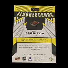 Load image into Gallery viewer, 2020-21 Upper Deck Kirill Kaprizov Fluorescence Rookie Serial # 85/150