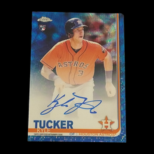 Load image into Gallery viewer, 2019 Topps Chrome Kyle Tucker Blue Wave Refractor Autograph Serial # 87/150