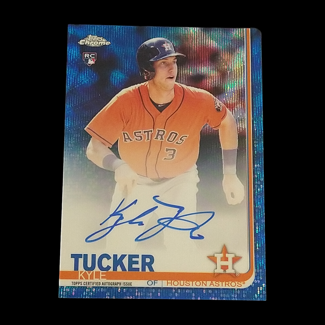 2019 Topps Chrome Kyle Tucker Blue Wave Refractor Autograph Serial # 87/150