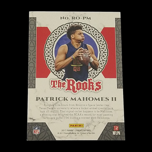 2017 Panini Patrick Mahomes The Rookies