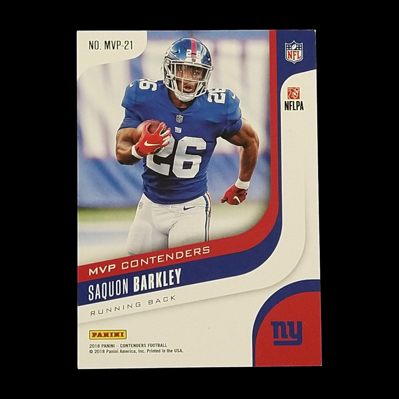 2018 Panini Contenders Saquon Barkley MVP Rookie Serial # 65/75 – SCJ