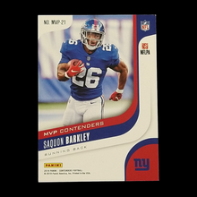 Load image into Gallery viewer, 2018 Panini Contenders Saquon Barkley MVP Rookie Serial # 65/75