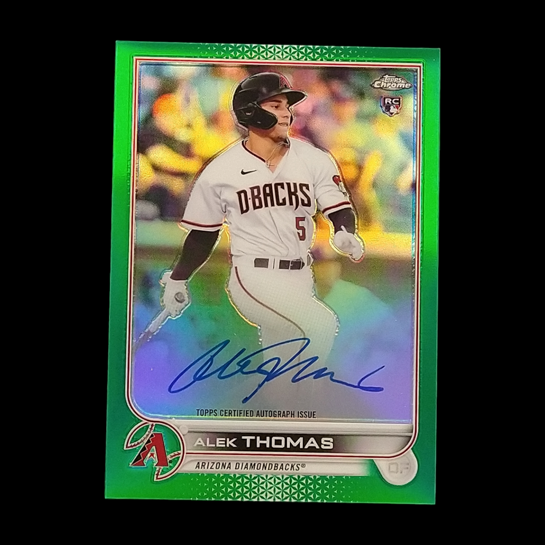 2022 Topps Chrome Alek Thomas Rookie Green Refractor Serial # /99