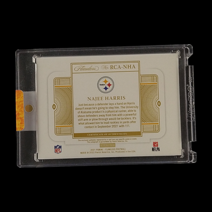 2022 Panini Flawless Najee Harris Rookie Cleat Autograph Serial # 2/5