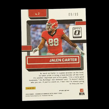 Load image into Gallery viewer, 2023 Panini Donruss Optic Jalen Carter Blue Prizm Rookie Serial # /99