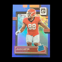 Load image into Gallery viewer, 2023 Panini Donruss Optic Jalen Carter Blue Prizm Rookie Serial # /99