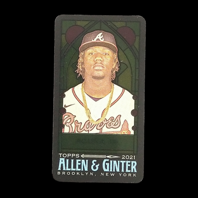 2021 Topps Allen & Ginter Ronald Acuna Jr Mini SSP Stained Glass /25