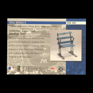 2001 Donruss Classics Yogi Berra Stadium Seat Relic