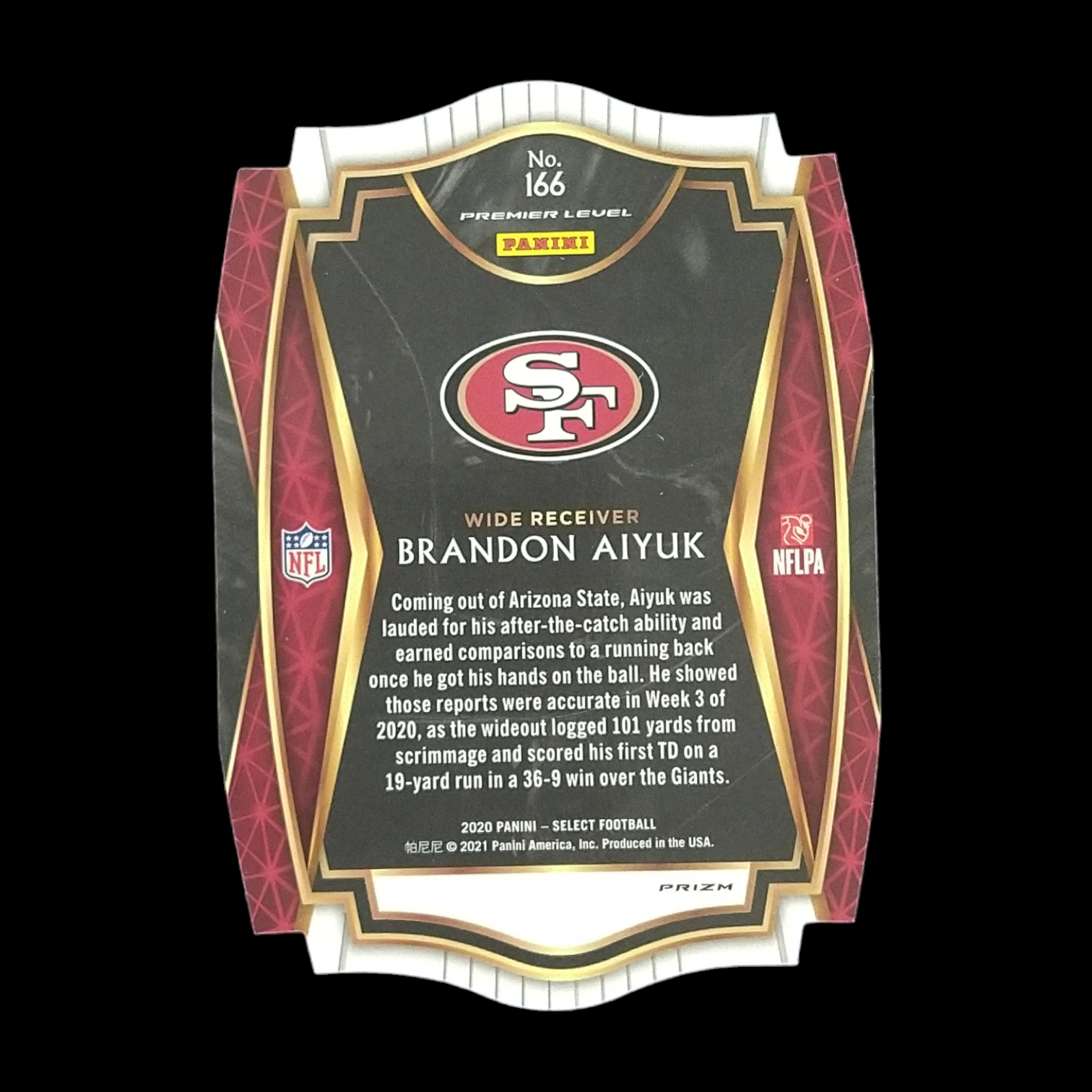 Brandon Aiyuk Rookie Card 2020 NFL Panini Rare Red Prizm Holo Patch SF 49rs  Star Rookie WR Sensation Birthday Gift Idea Mint Collectible