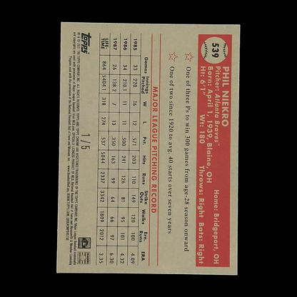 2021 Topps Chrome Anniversary Phil Niekro Red Refractor Serial # /5