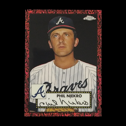 2021 Topps Chrome Anniversary Phil Niekro Red Refractor Serial # /5