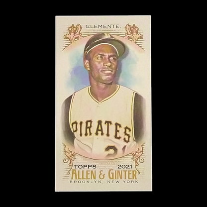 2021 Topps Allen & Ginter Roberto Clemente Mini Serial # 11/25 ( rip card )