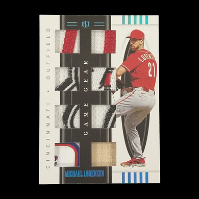 2021 Panini National Treasures Michael Lorenzen Platinum Blue 8x Patch Bat Relic Serial # 1/1