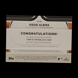 2022 Topps Tribute Ozzie Albies Jersey Relic Purple Serial # /50